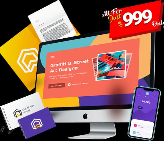 All-In-One Combo package - logo, website, stationery and digital solutions